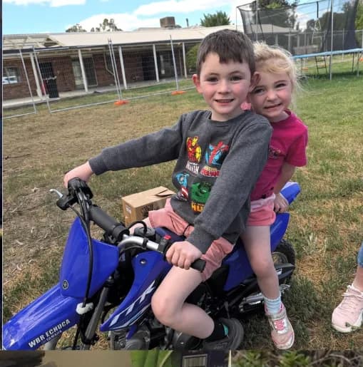 Brother and sister on a TTR