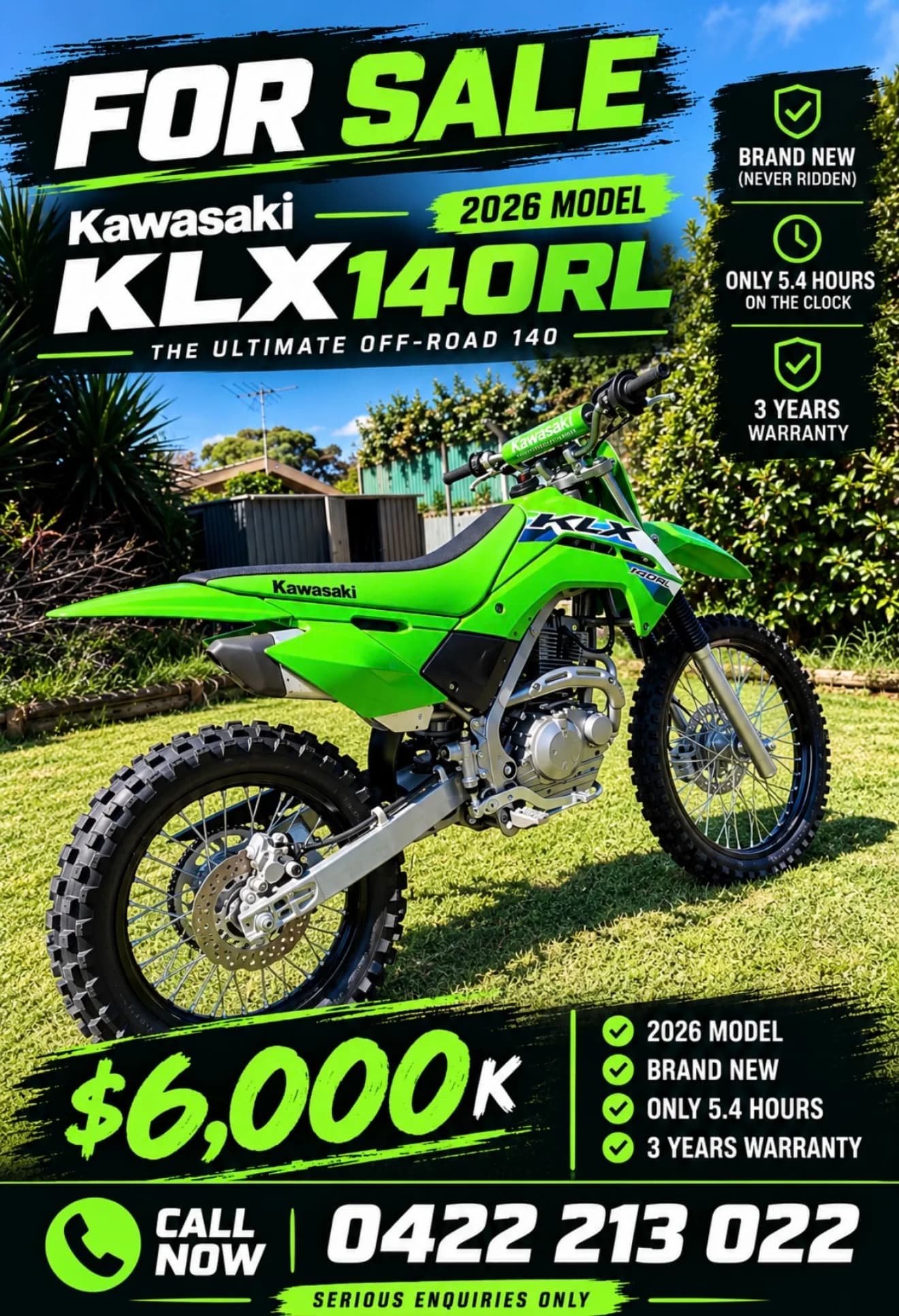 2026 Kawasaki KLX140R L — photo 1 of 10